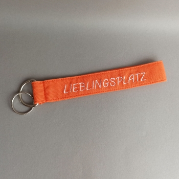 Schlüsselband "LIEBLINGSPLATZ" Orange